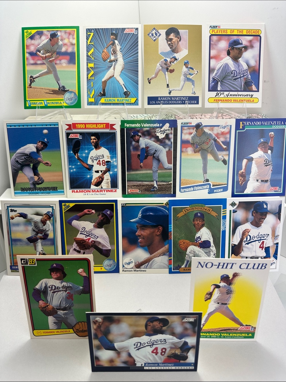 Fernando Valenzuela & Ramon Martinez Dodgers vintage lot of 17